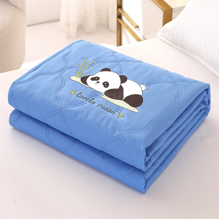 91家纺网 家纺一手货源 找家纺 爱洛家纺 2025新款A类凉感丝夏被被子被芯 熊猫蓝