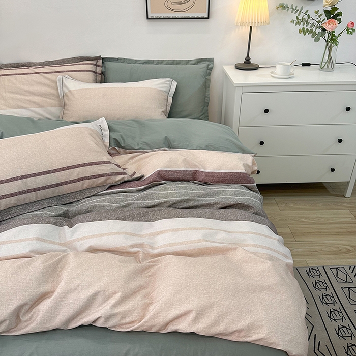 91家纺网 家纺一手货源 找家纺 橙艺 2025新款春夏铂金全棉四件套第二波 凝翠