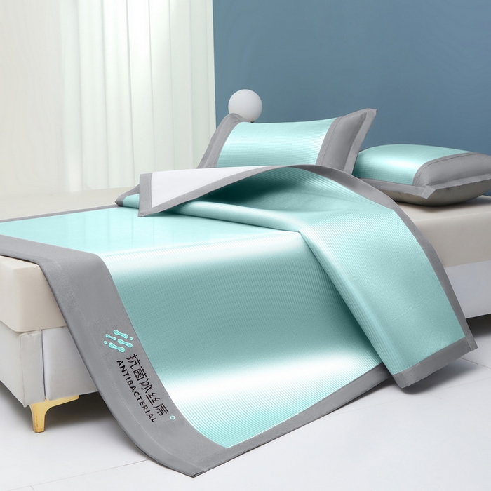 91家纺网 家纺一手货源 找家纺 迪乐妮 2025新款母婴级抗菌床笠款冰丝席 绿 床单款