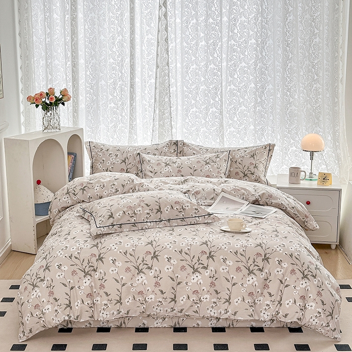 91家纺网 家纺一手货源 找家纺 锦罗绣 2025新款全棉13376印花套件单品单被套 浮春绘