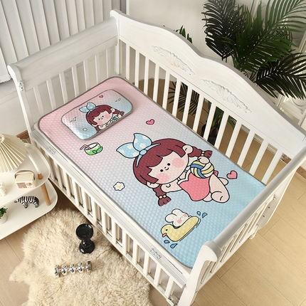 沁童儿童用品店 2025新款儿童冰豆豆凉席两件套 小女孩