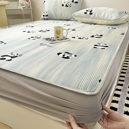 91家纺网 家纺一手货源 找家纺 （总）摩妮卡 2025新款数码碳光席冰丝席三件套床笠款