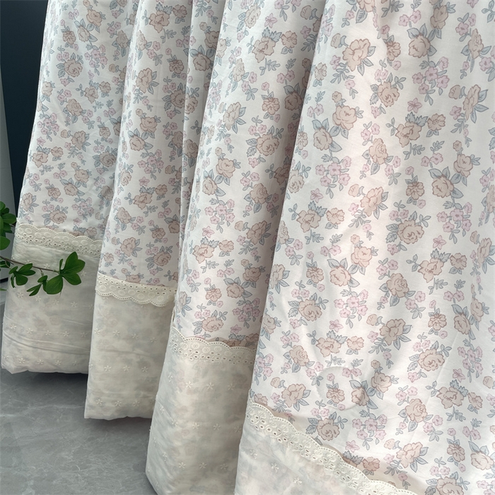 91家纺网 家纺一手货源 找家纺 奈萝家纺 奈萝2025新款全棉13372法式花边纯棉夏被春秋被 蔷薇花粉