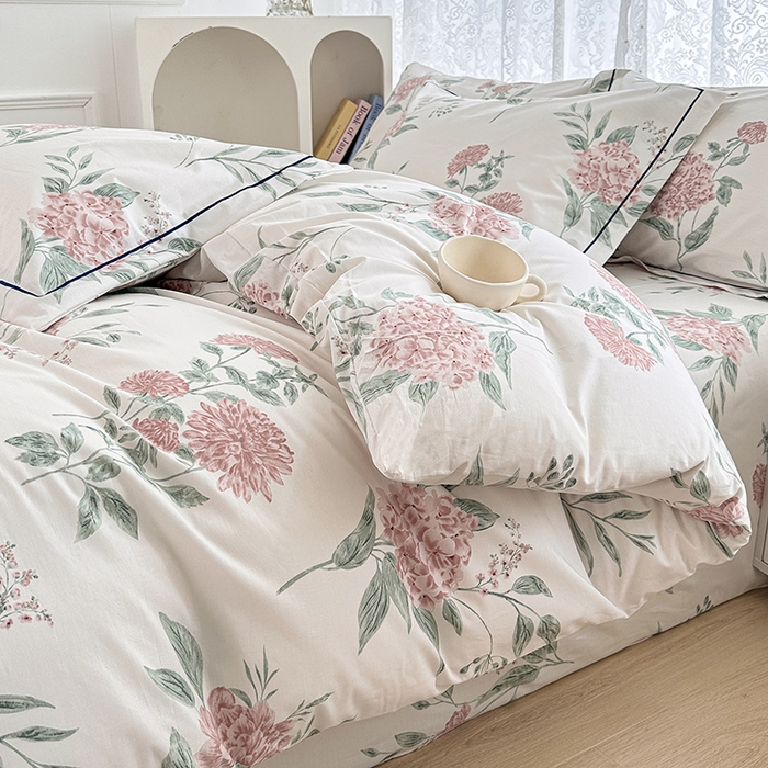 91家纺网 家纺一手货源 找家纺 锦罗绣 2025新款全棉13376印花套件单品 暗香花-红