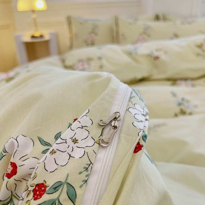 91家纺网 家纺一手货源 找家纺 锦罗绣 2025新款全棉13376印花套件单品单被套 春日蜜糖