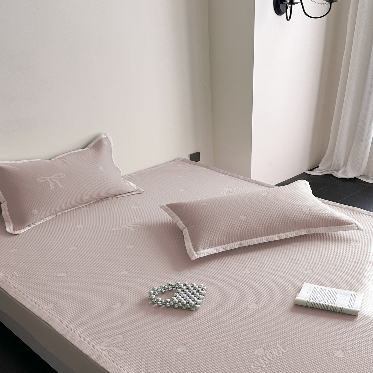 91家纺网 家纺一手货源 找家纺 （总）2025新款夏季3D清凉感纯色凉豆豆系列凉席床笠