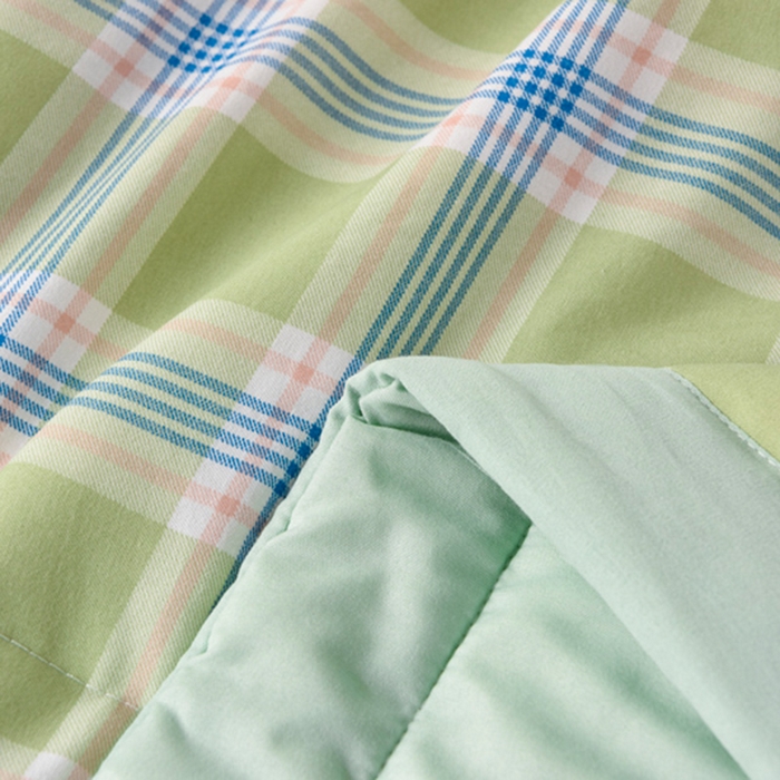 91家纺网 家纺一手货源 找家纺 玉清坊 2025新款色织水洗棉新疆棉花夏被【支持一件代发】 罗宾-绿