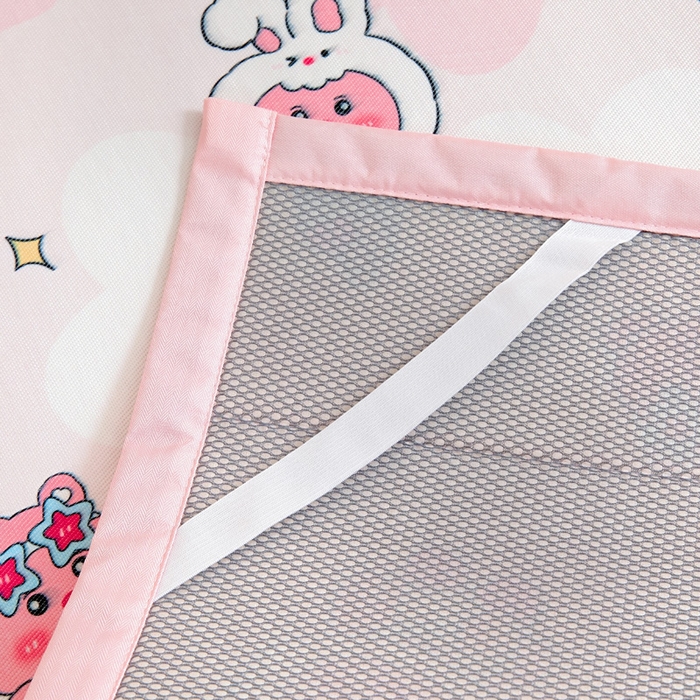 91家纺网 家纺一手货源 找家纺 宝贝优选 2025新款宝贝优选儿童7A抗菌高密绣花冰丝席 粉粉小熊