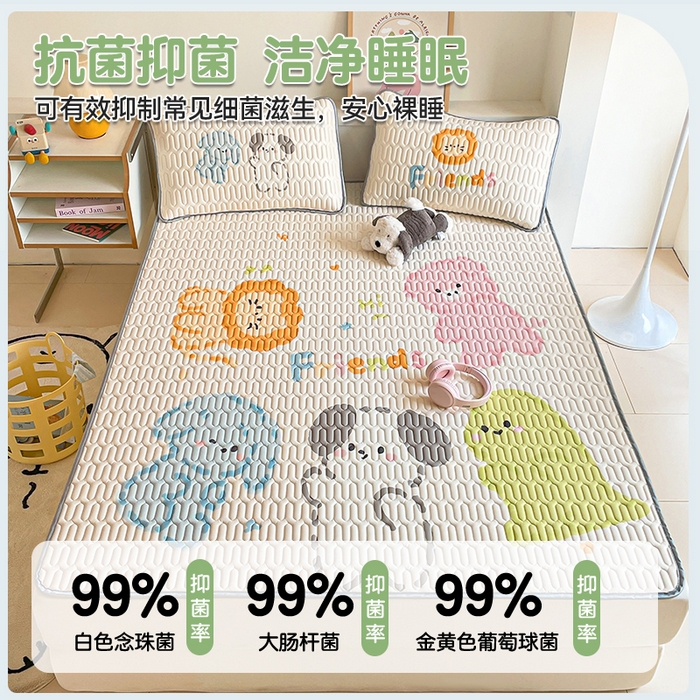 91家纺网 家纺一手货源 找家纺 布卢姆床垫 2025新款A类大版数码凉感丝乳胶凉席 动物派对
