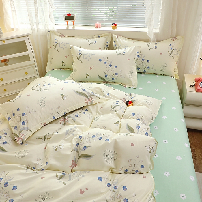 91家纺网 家纺一手货源 找家纺 牧笛缘家纺 2025新款全棉12868单被套 汐颜