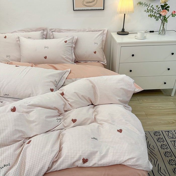 91家纺网 家纺一手货源 找家纺 橙艺 2025新款春夏铂金全棉四件套第二波 微光-粉