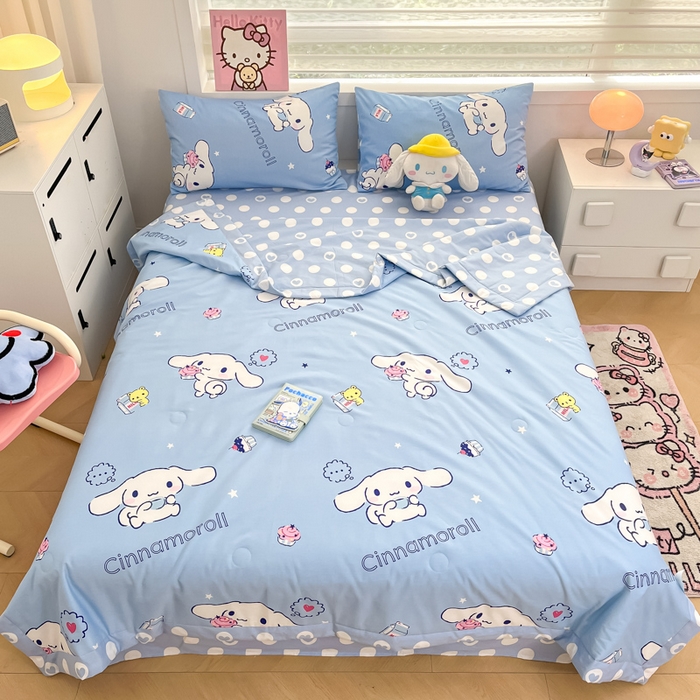 91家纺网 家纺一手货源 找家纺 博雅 2025新款三丽鸥全棉纯棉夏被夏凉被空调被四件套 夏被全棉-甜品玉桂狗