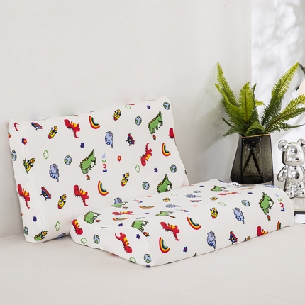 91家纺网 家纺一手货源 找家纺 大黄蜂家居家纺 2025新款针织棉儿童乳胶枕 恐龙乐园