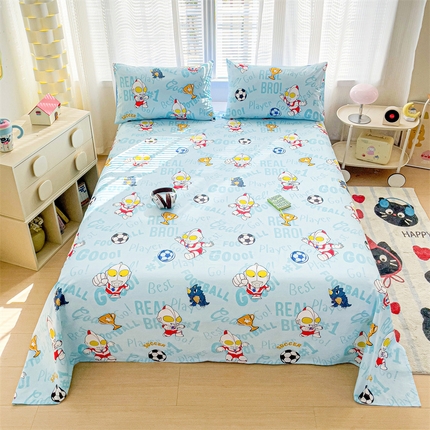 91家纺网 家纺一手货源 找家纺 （总）名兮家居 2025新款全棉纯棉经典小版奥特曼三丽鸥床单【含防伪标】