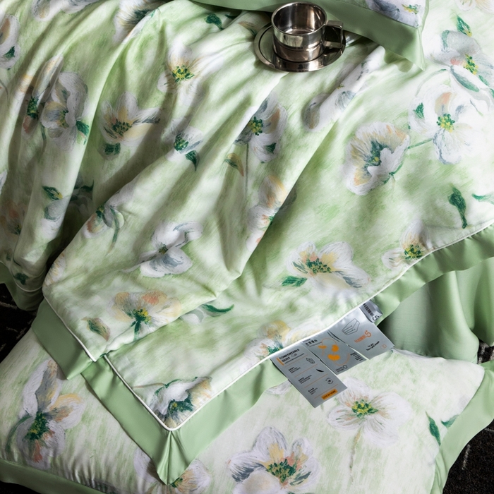 91家纺网 家纺一手货源 找家纺 佳居缘 2025新款天丝数码印花夏被四件套 幻境清语