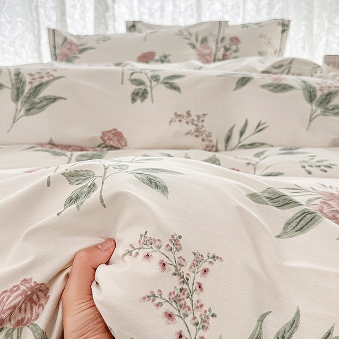 91家纺网 家纺一手货源 找家纺 锦罗绣 2025新款全棉13376印花套件单品单被套 暗香花-红