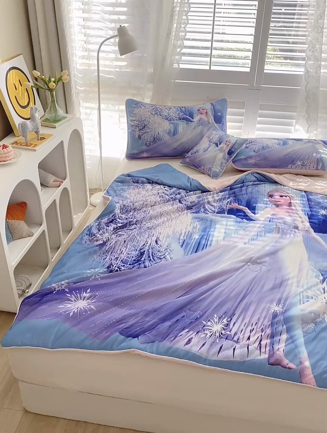 91家纺网 家纺一手货源 找家纺 ds生活馆 2025新款A类大版卡通凉感丝夏被 冰雪皇后