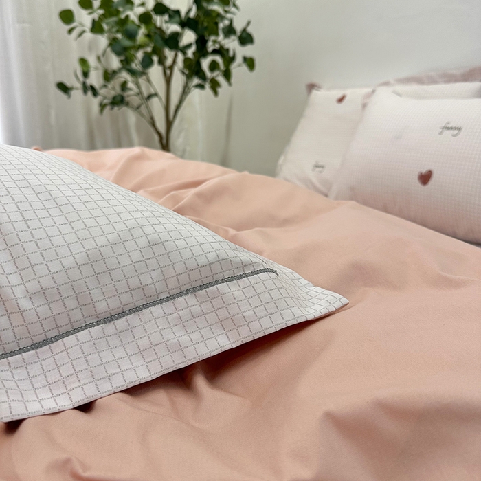 91家纺网 家纺一手货源 找家纺 橙艺 2025新款春夏铂金全棉四件套第二波 微光-粉