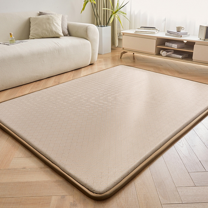 91家纺网 家纺一手货源 找家纺 迪乐妮 2025新款抑菌冰丝地垫床垫爬爬垫-大床图 抑菌冰丝垫+饼干花-咖色