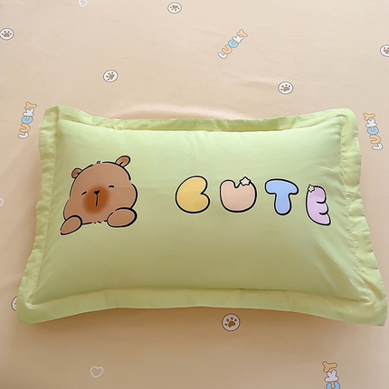 2025新款纯棉全棉卡通卡皮巴拉枕套 水豚巴拉