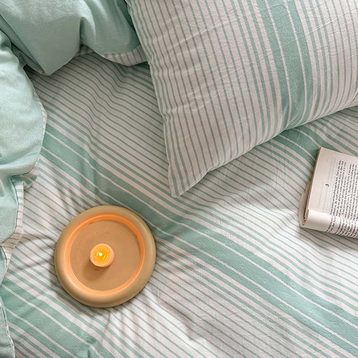 91家纺网 家纺一手货源 找家纺 玖弘家居 2025新款提花全棉四件套-繁星 繁星-湖蓝