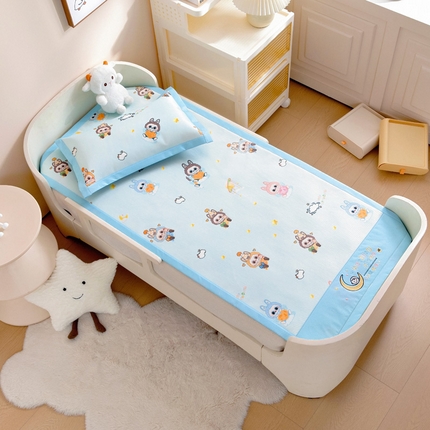 91家纺网 家纺一手货源 找家纺 （总）宝贝优选 2025新款宝贝优选儿童7A抗菌高密绣花冰丝席