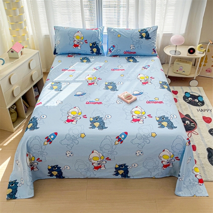 91家纺网 家纺一手货源 找家纺 （总）名兮家居 2025新款全棉纯棉经典小版奥特曼三丽鸥床单【含防伪标】
