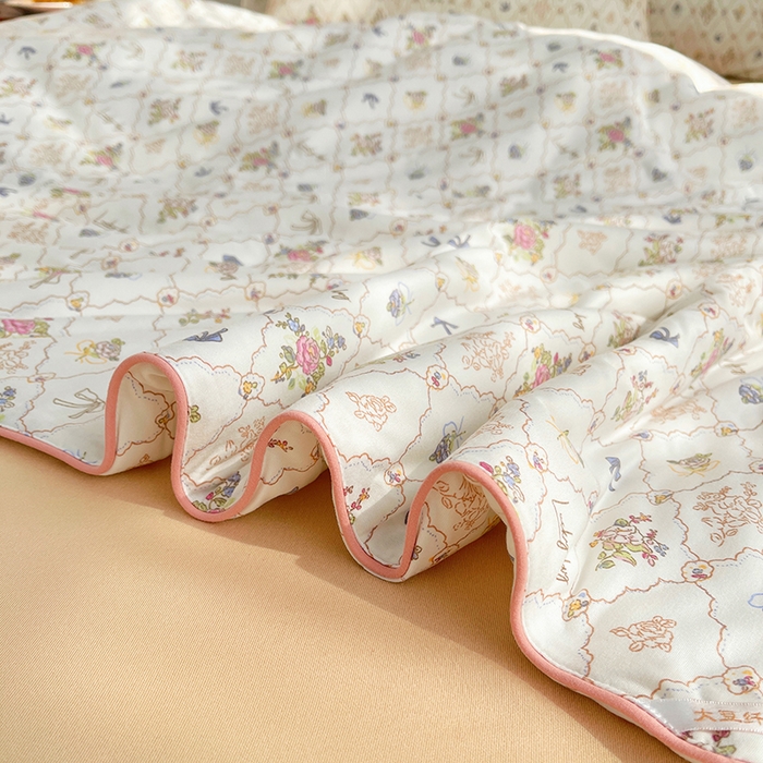 91家纺网 家纺一手货源 找家纺 简爱 2025新款A类针织棉大豆纤维夏被 塞纳花园