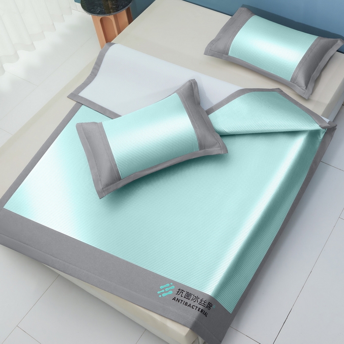 91家纺网 家纺一手货源 找家纺 迪乐妮 2025新款母婴级抗菌床笠款冰丝席 绿 床单款