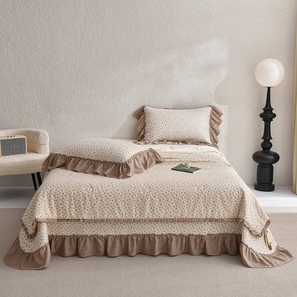 91家纺网 家纺一手货源 找家纺 （总）有货 2025春夏新款全棉纯棉双层纱夏被夏凉被空调被+床盖三件套