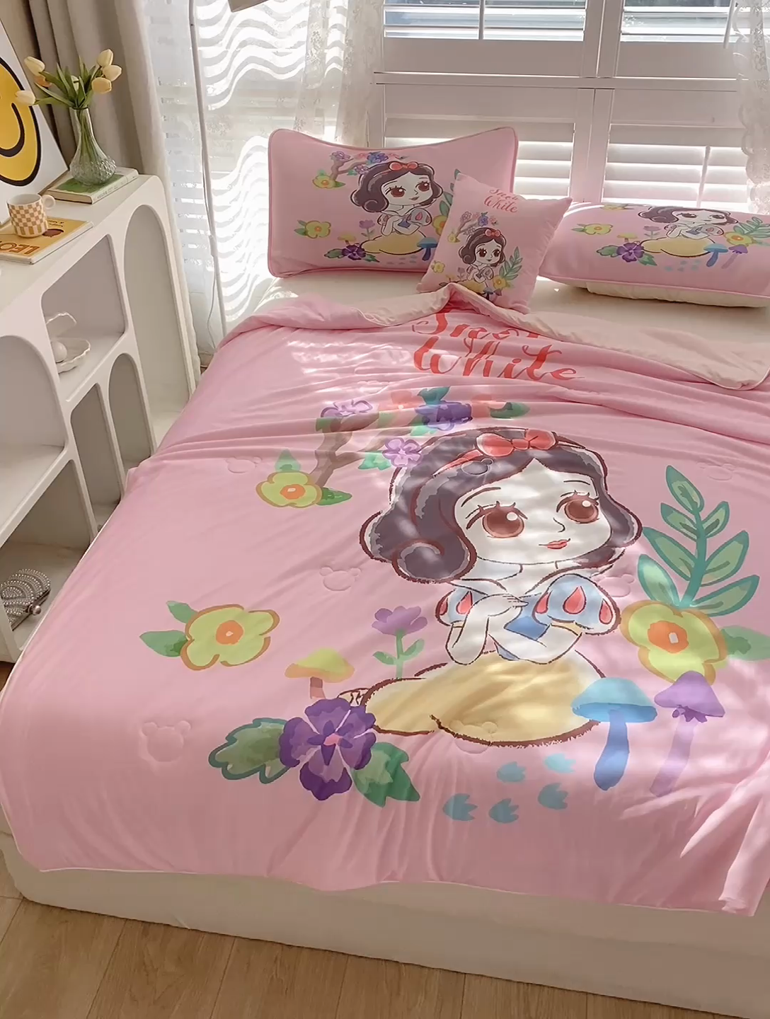 91家纺网 家纺一手货源 找家纺 ds生活馆 2025新款A类大版卡通凉感丝夏被 白雪公主