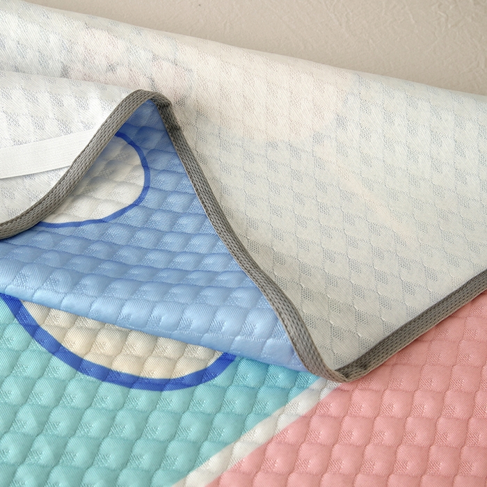 91家纺网 家纺一手货源 找家纺 沁童儿童用品店 2025新款儿童冰豆豆凉席两件套 彩虹星星