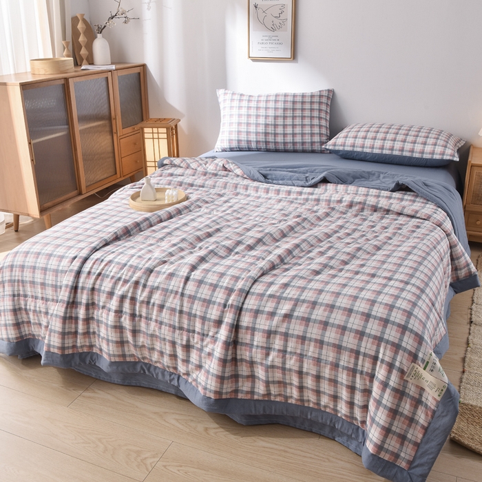 91家纺网 家纺一手货源 找家纺 玉清坊 2025新款色织水洗棉新疆棉花夏被【支持一件代发】 贝拉-玉