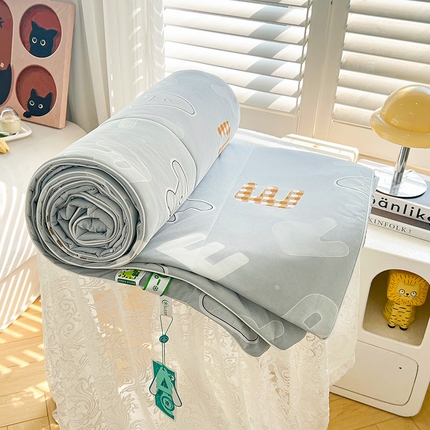 91家纺网 家纺一手货源 找家纺 （总）好梦来家纺（原锦茂家纺） 2025年新款A类数码印花纯色夏凉被凉感丝数夏被冰淇淋夏被空调被西瓜被真丝天丝