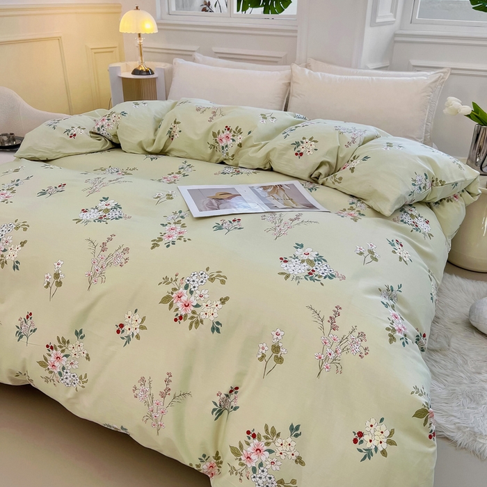 91家纺网 家纺一手货源 找家纺 锦罗绣 2025新款全棉13376印花套件单品单被套 春日蜜糖