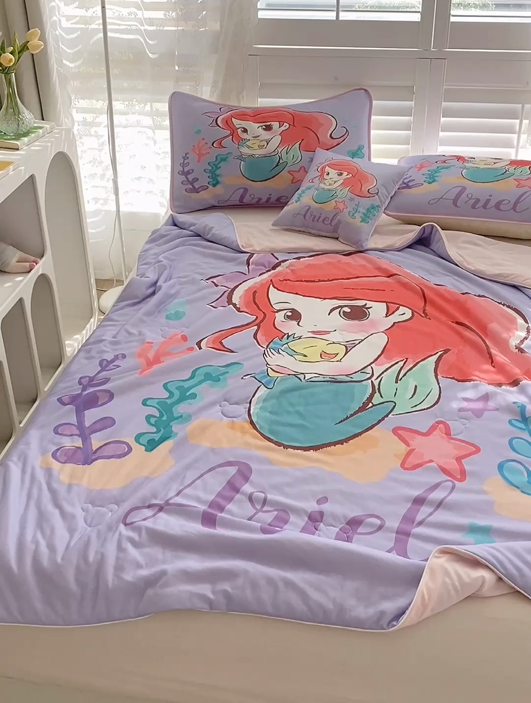 91家纺网 家纺一手货源 找家纺 ds生活馆 2025新款A类大版卡通凉感丝夏被 爱丽儿