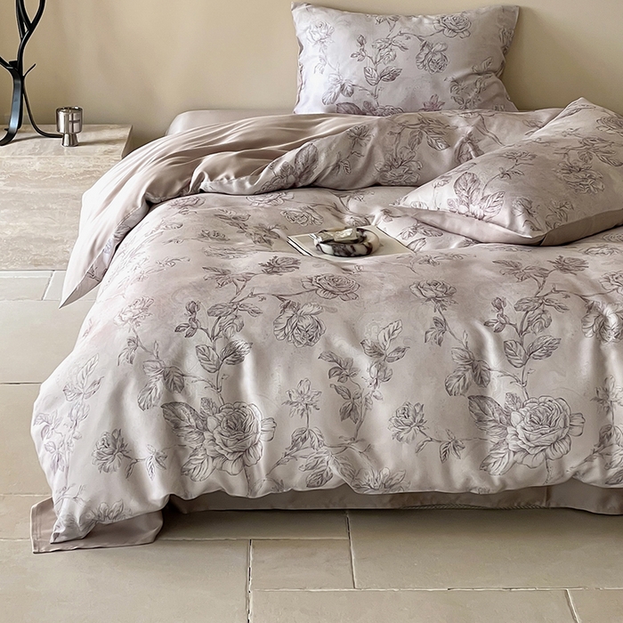 91家纺网 家纺一手货源 找家纺 沐晴家纺 2025春夏新款纯色数码印花60兰精天丝四件套 夏洛-玉