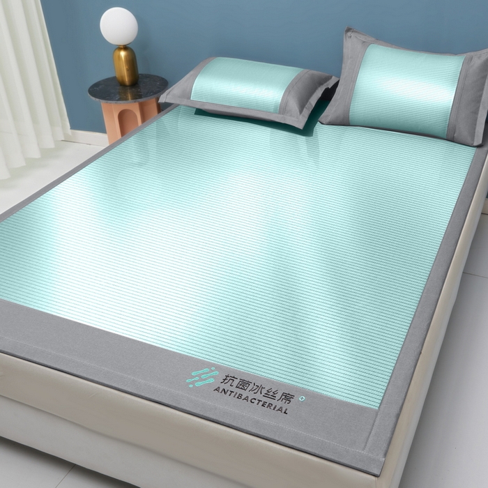 91家纺网 家纺一手货源 找家纺 迪乐妮 2025新款母婴级抗菌床笠款冰丝席 绿 床单款