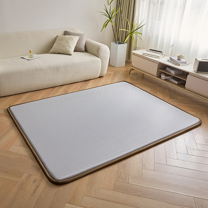 91家纺网 家纺一手货源 找家纺 迪乐妮 2025新款抑菌冰丝地垫床垫爬爬垫-大床图 抑菌冰丝垫+饼干花-灰色