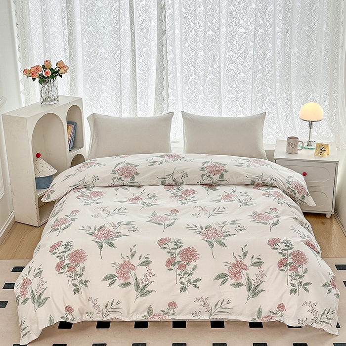 91家纺网 家纺一手货源 找家纺 锦罗绣 2025新款全棉13376印花套件单品单被套 暗香花-红