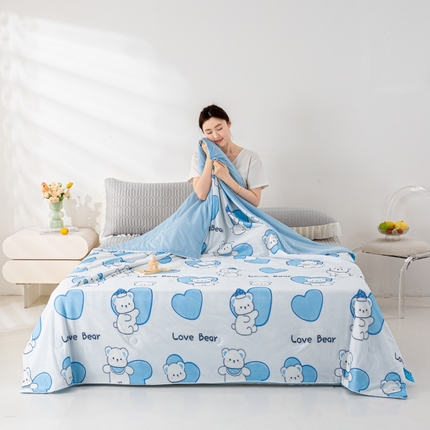 缦纱 2025新款凉感丝超柔印花夏凉被 夏日小熊