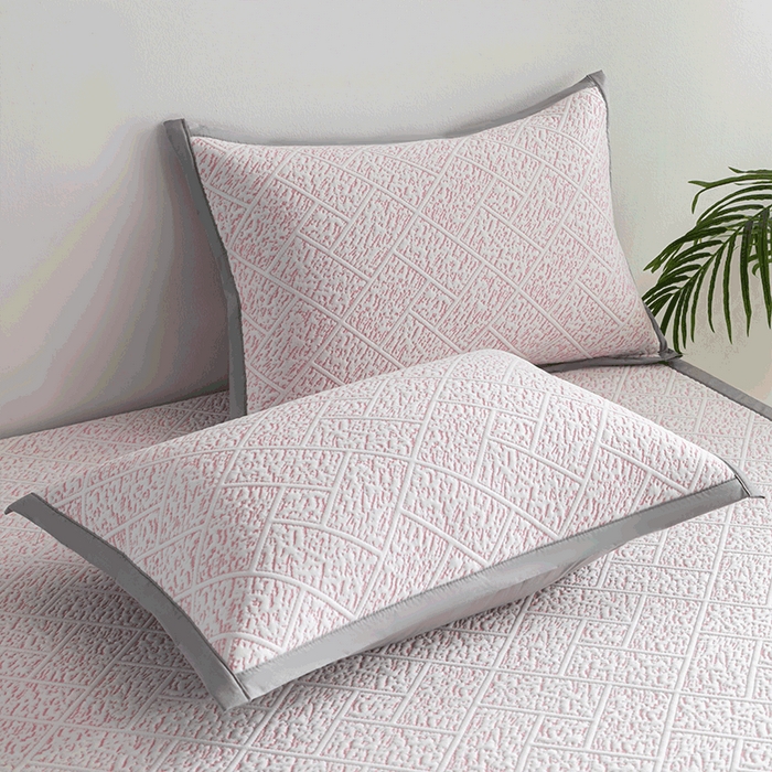 91家纺网 家纺一手货源 找家纺 鑫姿席业 2025新款A类凉感冰豆豆席 雅致床席款-冰粉