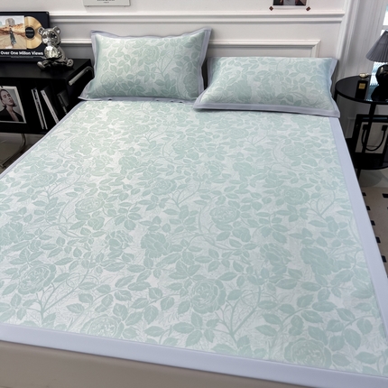 91家纺网 家纺一手货源 找家纺 倾慕家纺 （总）2025新款牛奶丝提花凉感凉席系列床席款