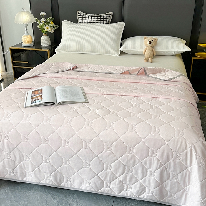 91家纺网 家纺一手货源 找家纺 爱洛家纺 2025新款A类凉感丝夏被被子被芯 粉玉