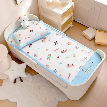 91家纺网 家纺一手货源 找家纺 （总）宝贝优选 2025新款宝贝优选儿童7A抗菌高密绣花冰丝席