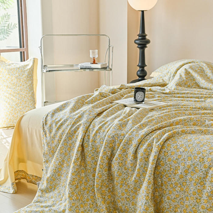 91家纺网 家纺一手货源 找家纺 佳居缘 2025新款天丝棉大豆印花夏被四件套 黛西