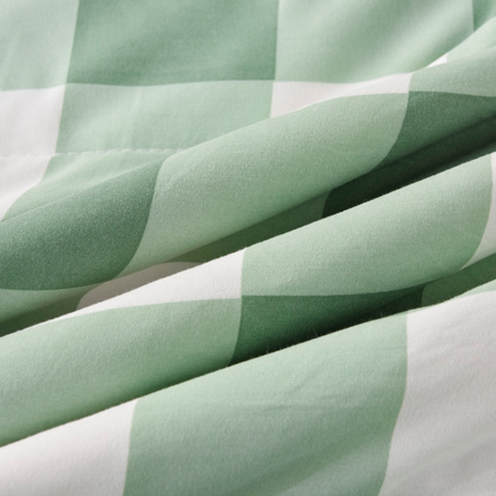 91家纺网 家纺一手货源 找家纺 玉清坊 2025新款色织水洗棉新疆棉花夏被【支持一件代发】 绿白中格