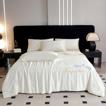 91家纺网 家纺一手货源 找家纺 （总）禧缘家纺 2025新款水洗真丝绣花夏被