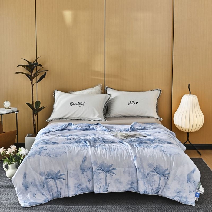 91家纺网 家纺一手货源 找家纺 （总）佳居缘 2025新款A类冰氨双面数码印花凉感夏被