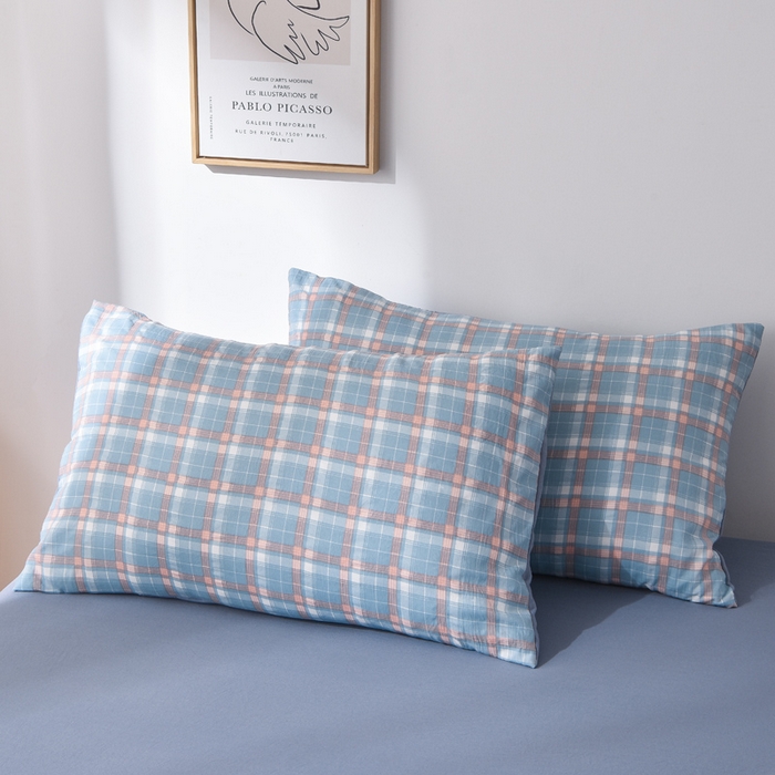 91家纺网 家纺一手货源 找家纺 玉清坊 2025新款色织水洗棉新疆棉花夏被【支持一件代发】 洛卡-蓝